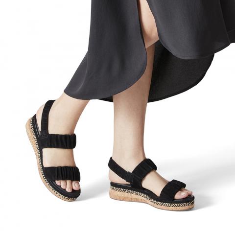 Tamaris Sandalo Con Zeppa 1-1-28242-20 – Donna, Pelle, Tacco 7.5 Cm, Beige, Chiusura A Fibbia, Taglia EU