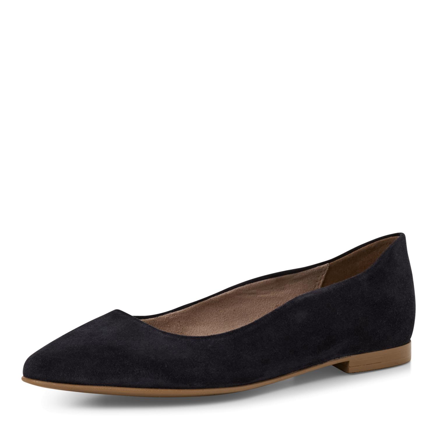Tamaris Dames 1-22119-42 ballerina's, zwart leer, 36 EU, zwart leder, 36 EU