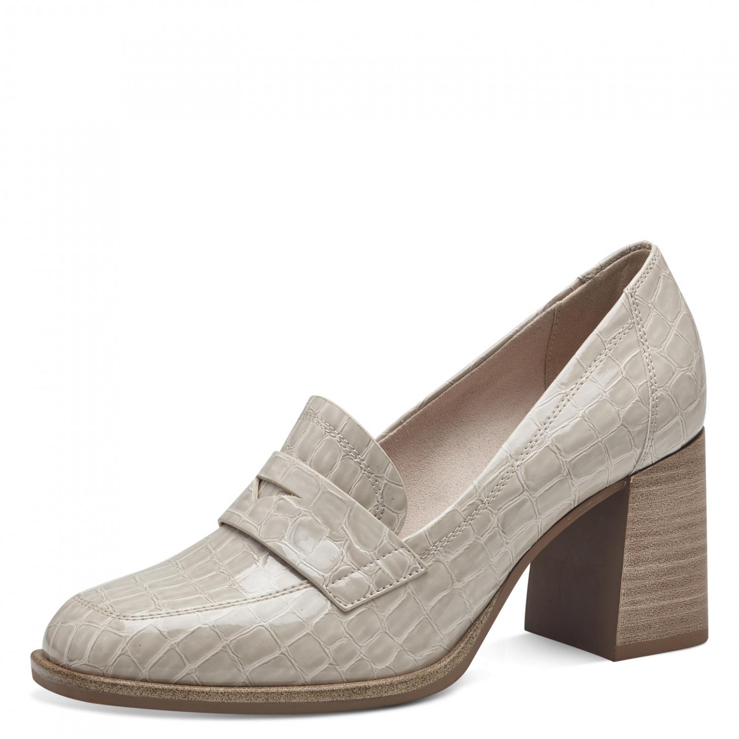 Truffle Collection - Zeppe a pianta larga beige con punta chiusa