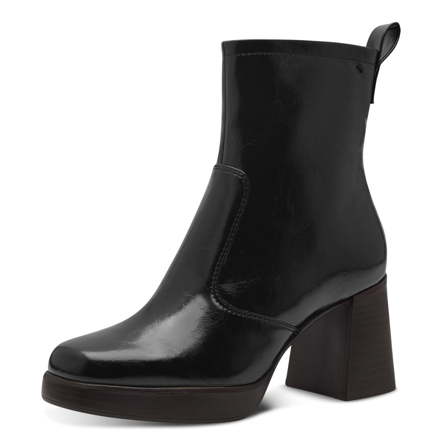 Stivaletti Donna Tamaris - In Pelle Con Tacco Largo 5 Cm, Comodi Per Ufficio E Tempo Libero